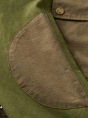 Cotton Piqué Panel Swedish Military Motorcycle Jacket with Hook Buttons