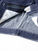 Raw Denim & Striped Denim Multi-Pocket Work Pants