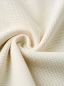 Waffle Henley Neck Long Sleeve T-Shirt with Turquoise-Style 3 Buttons