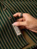 Distressed Vintage Stripe Heavy Duty Overshirt