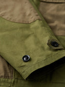 Cotton Piqué Panel Swedish Military Motorcycle Jacket with Hook Buttons