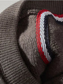 Heavyweight Crewneck Sweatshirt with Suede Elbow Patches and Loop-Back Lining