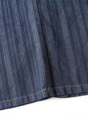 Jacquard Stripe V-Neck Denim Jacket