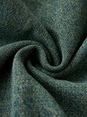 Denim Work Shirt with Retro Print and Corduroy Contrast Collar