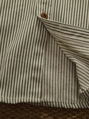 Hickory Stripe Work Shirt with Color-Block Accents