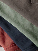 Heavyweight Crewneck Sweatshirt with Suede Elbow Patches and Loop-Back Lining