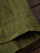 Cotton Piqué Panel Swedish Military Motorcycle Jacket with Hook Buttons