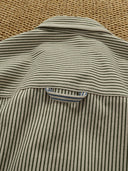 Hickory Stripe Work Shirt with Color-Block Accents