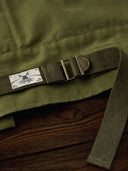 Cotton Piqué Panel Swedish Military Motorcycle Jacket with Hook Buttons