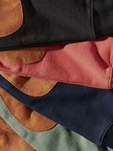 Heavyweight Crewneck Sweatshirt with Suede Elbow Patches and Loop-Back Lining