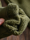 Fleece-Lined Turtleneck V-Gusset Sweatshirt