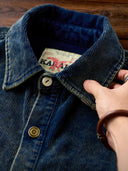 [Pre-Order] Washed Corduroy Denim Work Shirt with Leather Tag