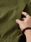 Cotton Piqué Panel Swedish Military Motorcycle Jacket with Hook Buttons