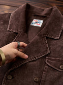 Elbow Suede Patches Washed Corduroy Tailored Jacket