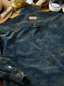 [Pre-Order] Washed Corduroy Denim Work Shirt with Leather Tag