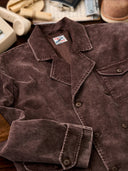 Elbow Suede Patches Washed Corduroy Tailored Jacket