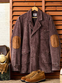 Elbow Suede Patches Washed Corduroy Tailored Jacket