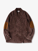 Elbow Suede Patches Washed Corduroy Tailored Jacket