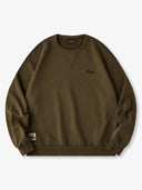 "Cat Wearing Helmet" Print & Karaku Logo Embroidery V-Gusset Sweatshirt