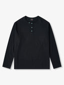 Improved Henley Neck T-Shirt with Turquoise-style Buttons