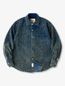 [Pre-Order] Washed Corduroy Denim Work Shirt with Leather Tag