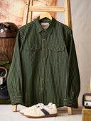 Distressed Vintage Stripe Heavy Duty Overshirt