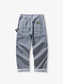 Raw Denim & Striped Denim Multi-Pocket Work Pants