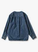 Contrast Button Collarless Denim Jacket