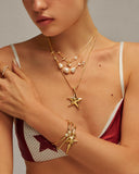 Gold Starfish - Necklace - Stainless Steel