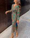 Dineke - Elegante abito a maniche lunghe con stampa floreale