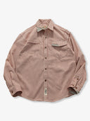 Hickory Stripe Work Shirt with Color-Block Accents