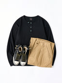 Improved Henley Neck T-Shirt with Turquoise-style Buttons