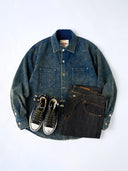 [Pre-Order] Washed Corduroy Denim Work Shirt with Leather Tag