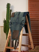 Distressed Finish Color-Block Pocket Combination Overalls