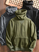 Fleece-Lined Turtleneck V-Gusset Sweatshirt