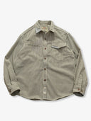 Hickory Stripe Work Shirt with Color-Block Accents
