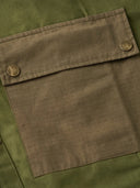 Cotton Piqué Panel Swedish Military Motorcycle Jacket with Hook Buttons