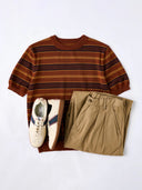 Multi-Border Knit Heavyweight Tee