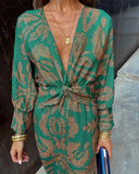 Dineke - Elegante abito a maniche lunghe con stampa floreale