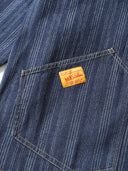 Jacquard Stripe V-Neck Denim Jacket