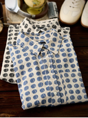 Circle Pattern Cotton Long Sleeve Shirt