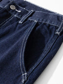 Raw Denim & Striped Denim Multi-Pocket Work Pants