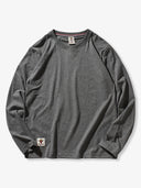 7 Solid Colors- Washed Brushed Cotton Long Sleeve Tee