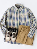 Circle Pattern Cotton Long Sleeve Shirt