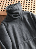 Fleece-Lined Turtleneck V-Gusset Sweatshirt