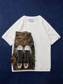 Multicolor Raglan Sleeve Cotton T-Shirt