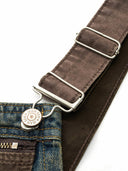 Distressed Finish Color-Block Pocket Combination Overalls