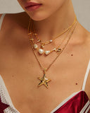 Gold Starfish - Necklace - Stainless Steel