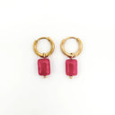 Square Stone - Oorbellen - Stainless Steel