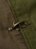 Cotton Piqué Panel Swedish Military Motorcycle Jacket with Hook Buttons